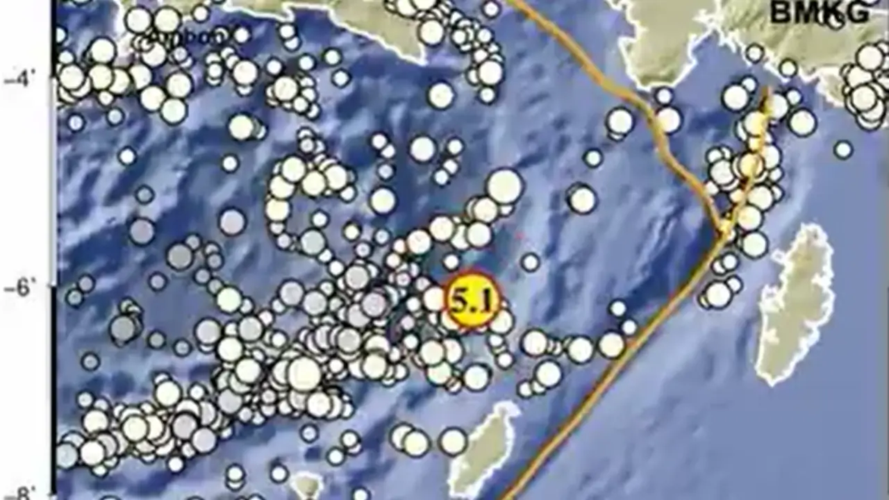 Gempa Magnitudo 4.8 Guncang Laut Banda Maluku Dini Hari