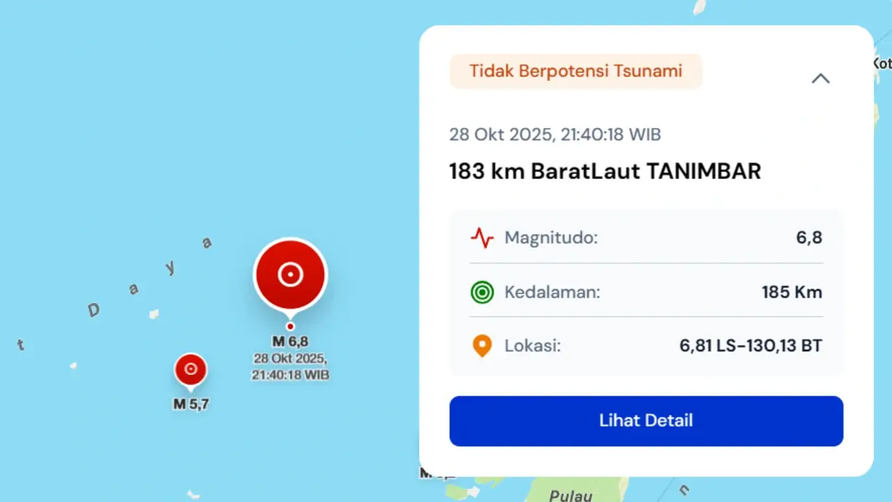 Gempa Tanimbar M 6,8