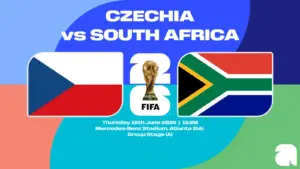 5 Pertandingan terakhir Ceko dan Afrika Selatan