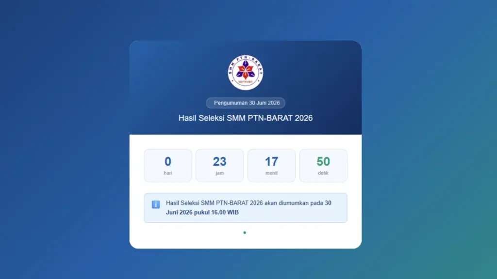 Cek Pengumuman Hasil SMMPTN Barat 2026
