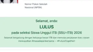 Cek Penguuman Hasil SSU ITB 2026