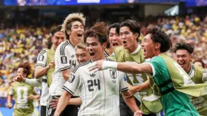 Goal internasional pertama Kaishu Sano untuk Jepang