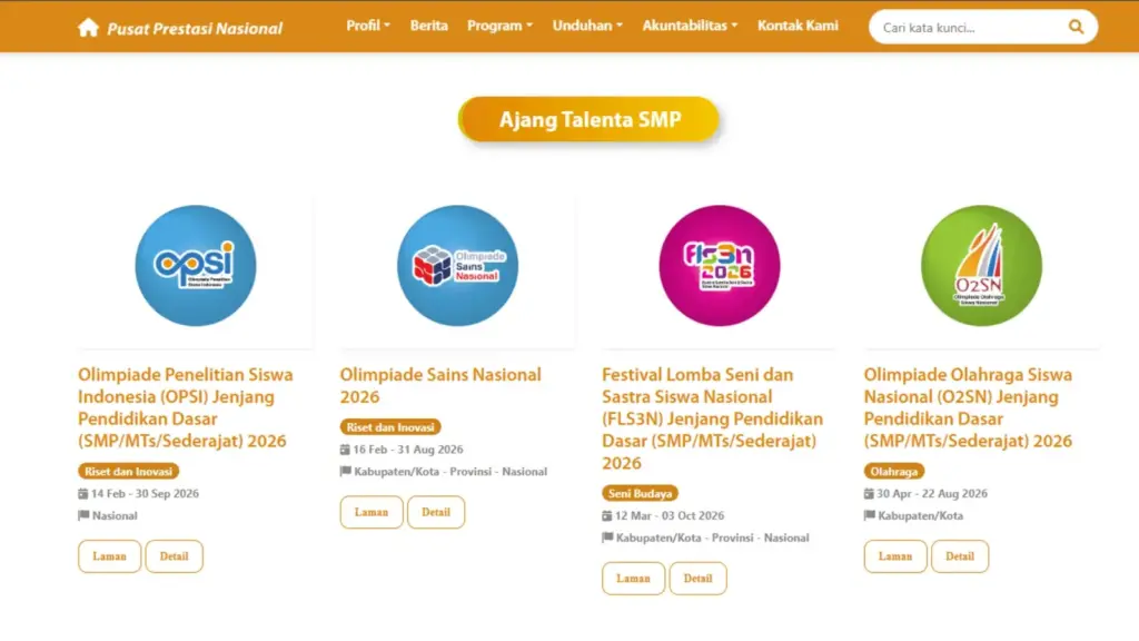 Hasil Pengumuman OSN SMP SD 2026 Tingkat Kabupaten