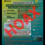 PLN: Hati-Hati Kabar Hoaks Terkait Pemadaman Listrik Total di Wilayah Jawa-Bali 3 Hari