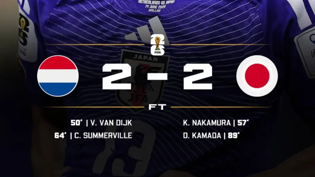 Skor Jepang vs Belanda Imbang 2-2