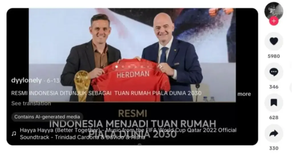 Hoaks Indonesia Bukan Tuan Rumah Piala Dunia 2030