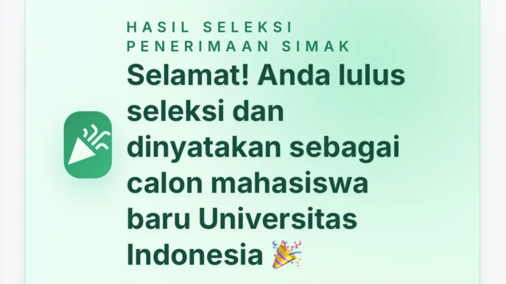 Pengumuman Hasil Seleksi PPKB, Seleksi Jalur Prestasi dan SIMAK UI 2026