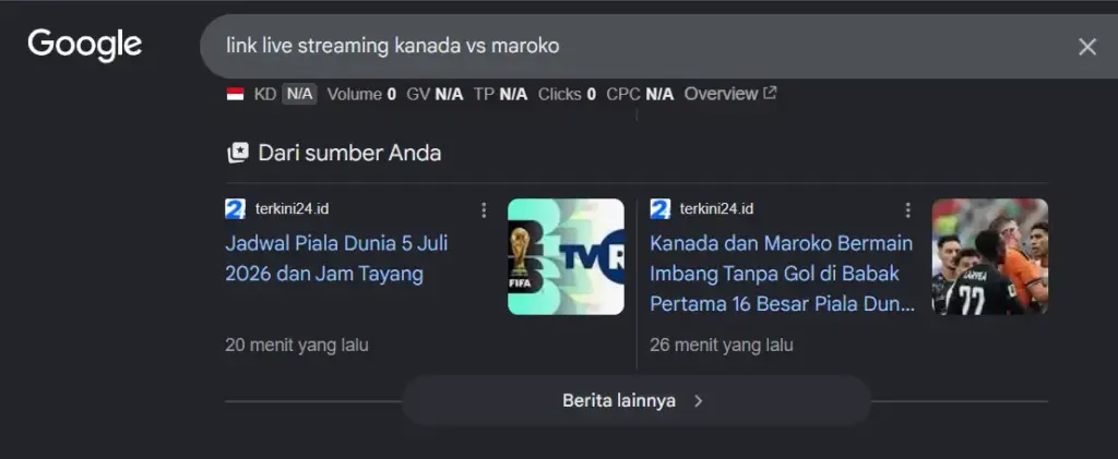 Update terbaru terkini24.id dari Google