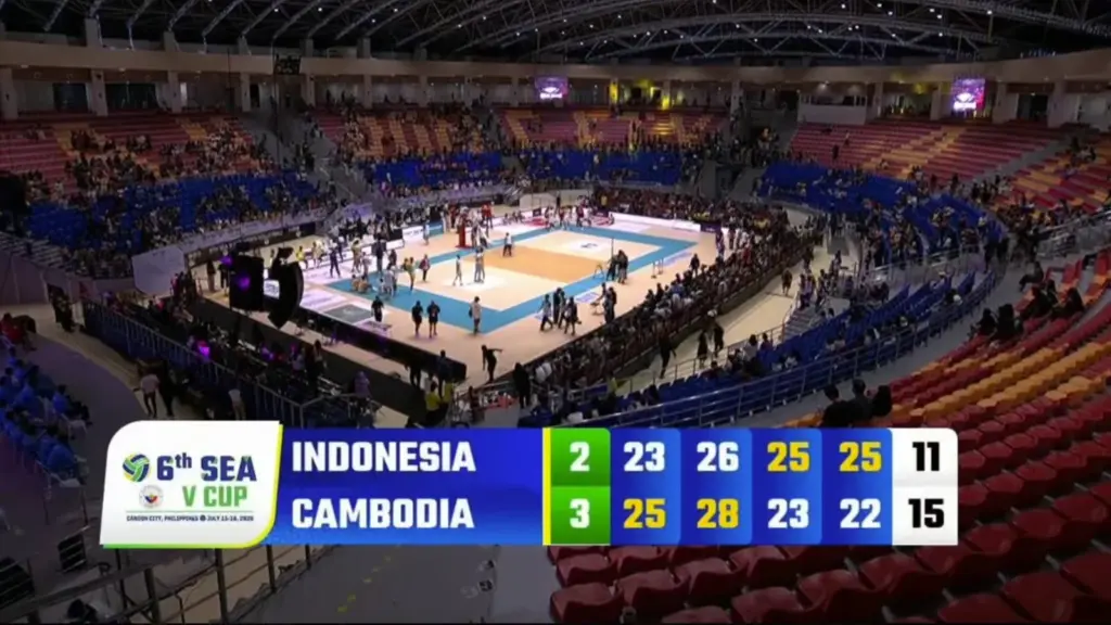 rincian skor pertandingan timnas voli Indonesia vs Kamboja di SEA V Cup 2026 leg 1