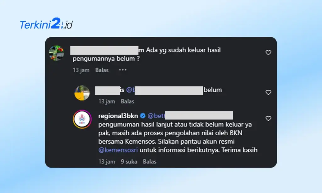 Balasan BKN Kanren 3 mengenai Pengumuman hasil CAT BKN Sekolah Rakyat